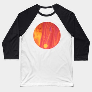 Warm Dutch Pour Acrylic Painting Baseball T-Shirt